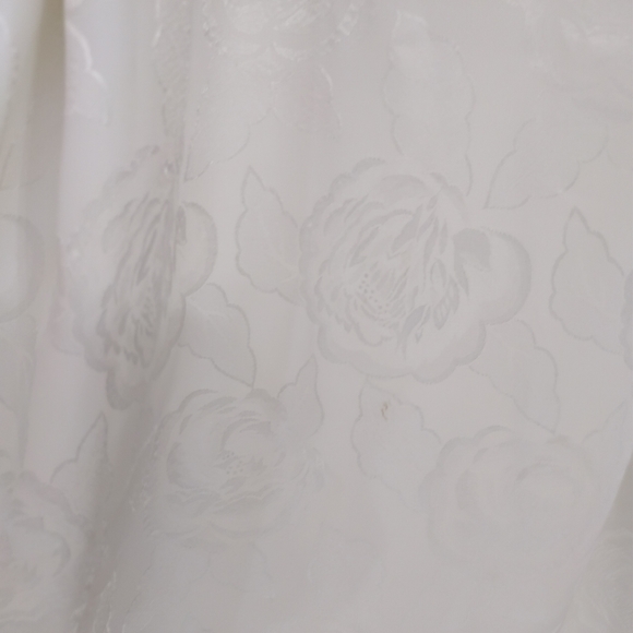 Vintage MS. Chaus Dress Formal Wedding White Rose Floral Shoulder Pads Size 10 - Picture 4 of 9